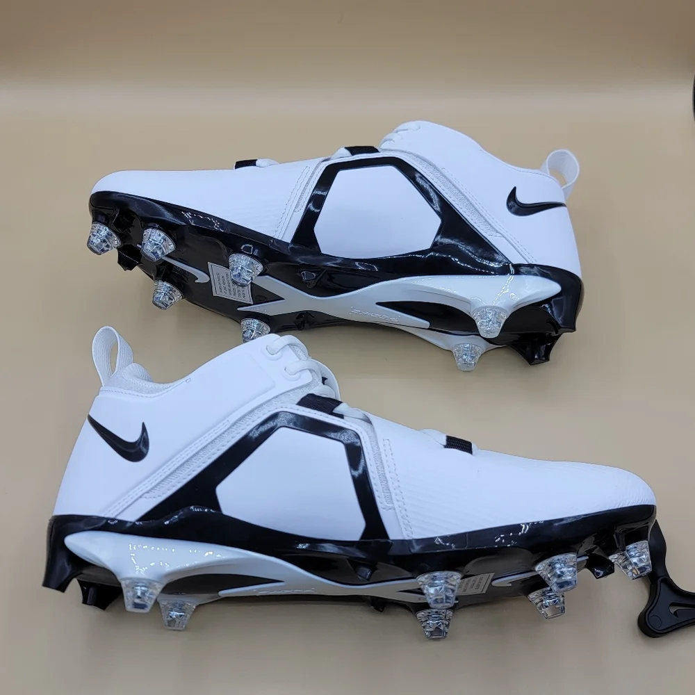 Nike Alpha Menace Pro 3 Low Detachable Football Cleats Men's Size 11 White Black